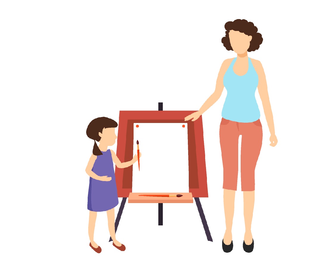 Kindergarten icons set with parents and children symbols flat isolated vector illustration
